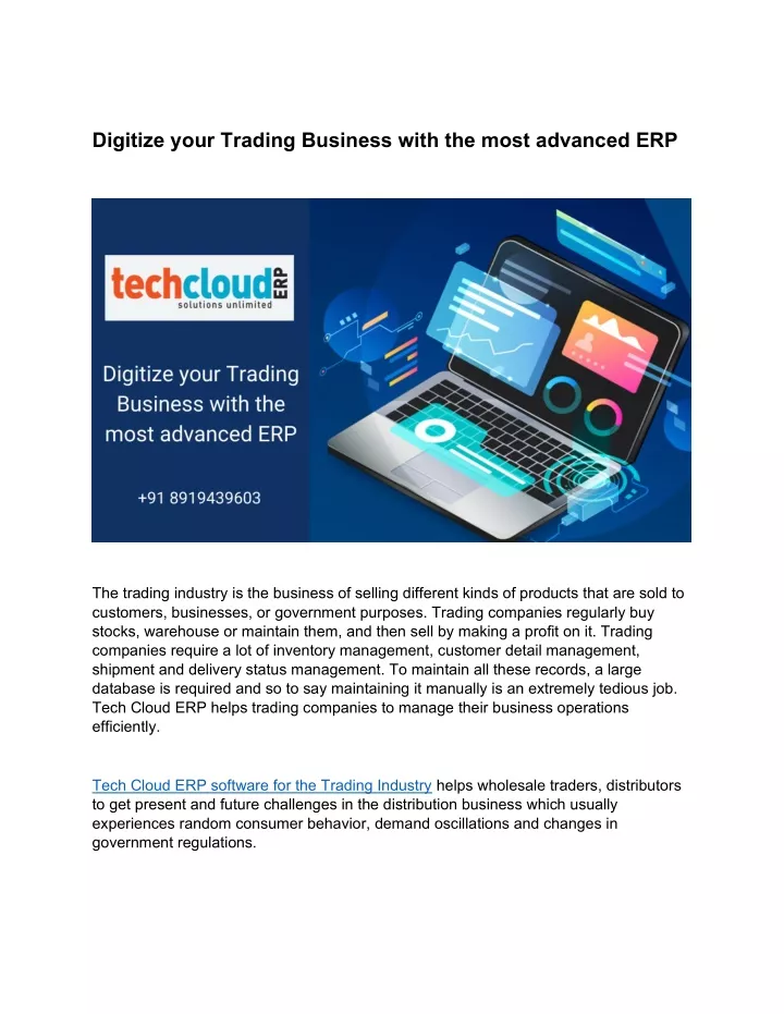 digitize your trading business with the most