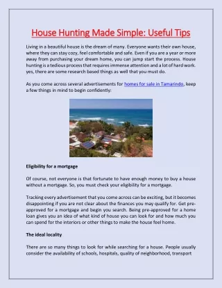 house hunting made simple useful tips house