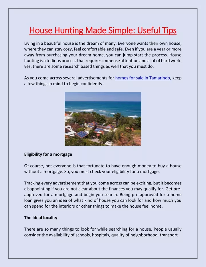 house hunting made simple useful tips house
