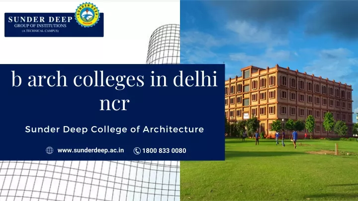 b arch colleges in delhi ncr