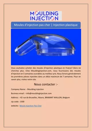 Moules d'injection pas cher | Injection plastique