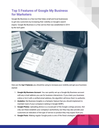 top 5 features of google my business for marketers