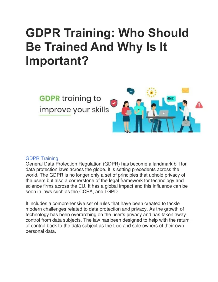 gdpr training who should be trained