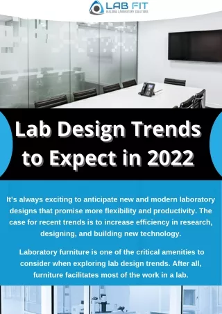 Latest Lab Design Ideas And Trends To Expect In 2022