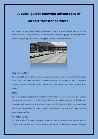 a quick guide knowing advantages of airport