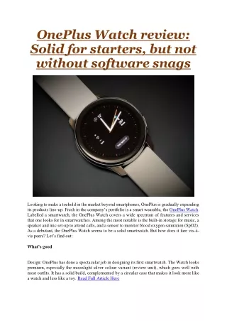 oneplus watch review solid for starters