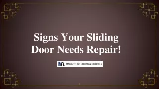 Signs Your Sliding Door Needs Repair