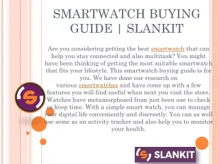 smartwatch buying guide slankit