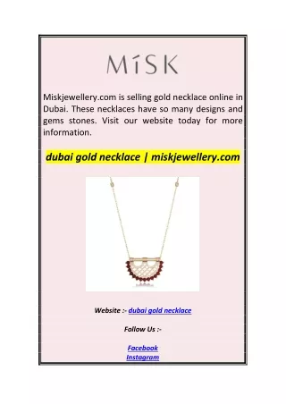 dubai gold necklace  miskjewellery.com
