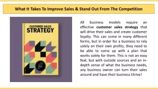 what it takes to improve sales stand out from