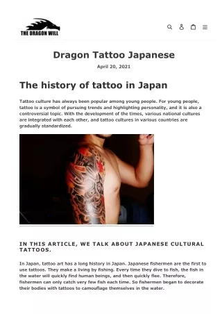 The history of tattoo in Japan
