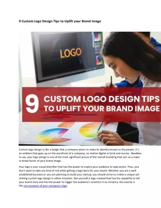 9 Custom Logo Design Tips to Uplift your Brand Image