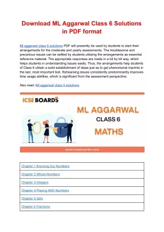 download ml aggarwal class 6 solutions