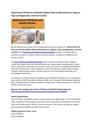 global smart pill boxes and bottles market 2021