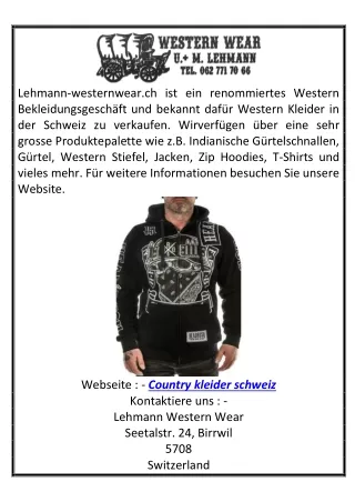 Country Kleider Schweiz lehmann-westernwear.ch