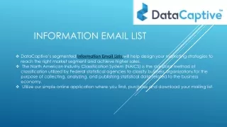 Information Email List | Information Industry Mailing Database