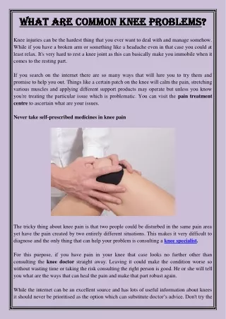 what are common knee problems what are common