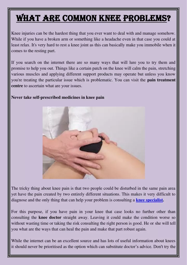 what are common knee problems what are common