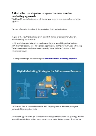 5 most effective steps to change e commerce