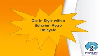 Get in Style with a Schwinn Retro Unicycle