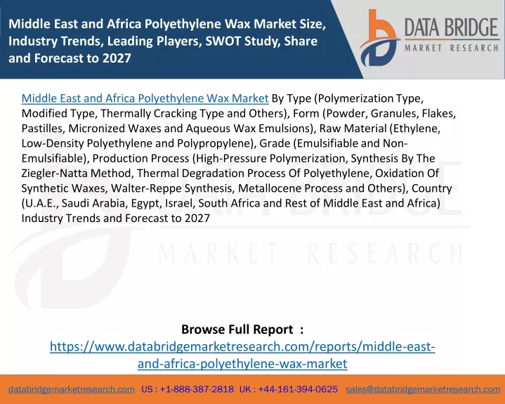 middle east and africa polyethylene wax market