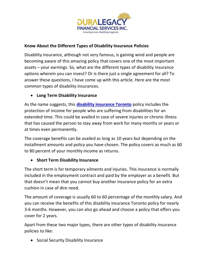 know about the different types of disability