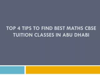 Top 4 Tips to Find Best Maths CBSE tuition classes in Abudhabi