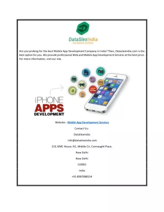 Affordable Mobile App Development Services | DataSlexIndia