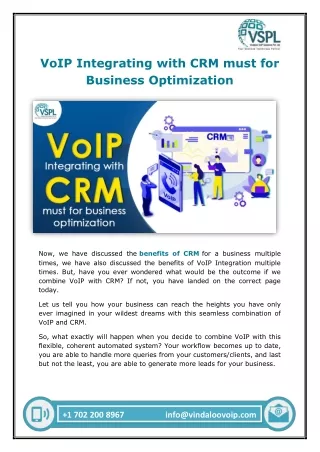 voip integrating with crm must for business