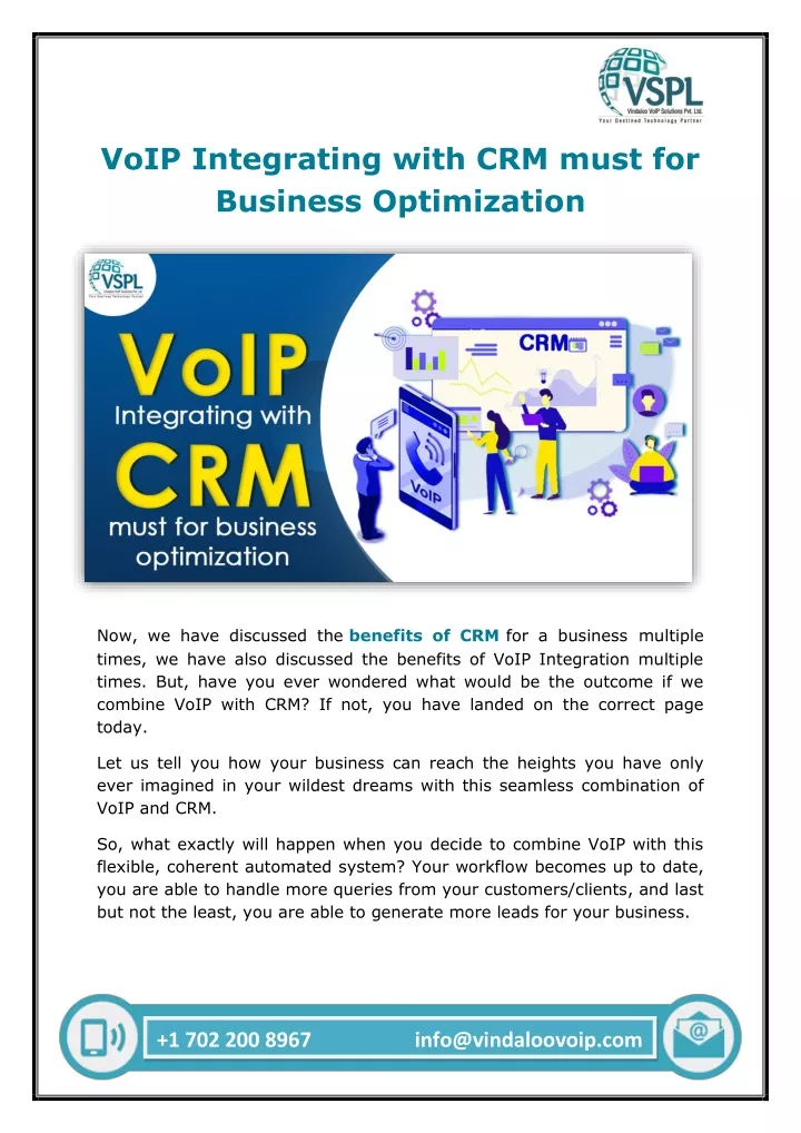 voip integrating with crm must for business