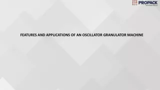 features and applications of an oscillator