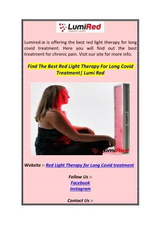 Find The Best Red Light Therapy For Long Covid Treatment Lumi Red