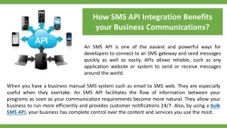how sms api integration benefits your business