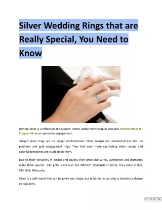 Silver Wedding Rings that are Really Special Need to Know