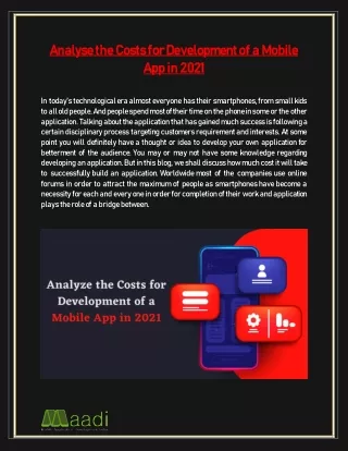 analyse the costs for development of a mobile