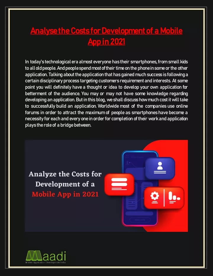 analyse the costs for development of a mobile