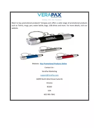 Buy Promotional Products Online | Verapax.com