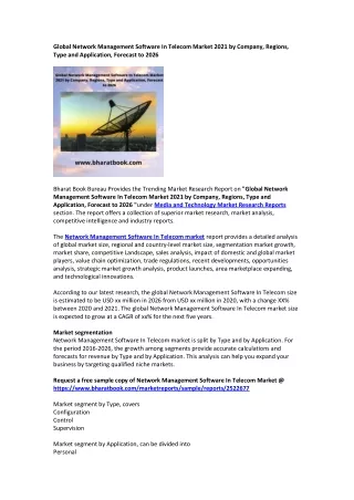 global network management software in telecom