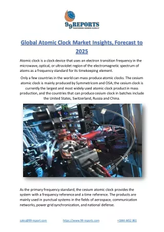global atomic clock market insights forecast