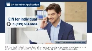 ein for individual is needed when