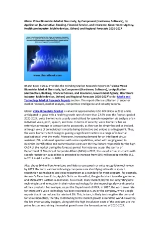 global voice biometrics market size study