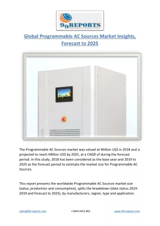 Global Programmable AC Sources Market Insights, Forecast to 2025