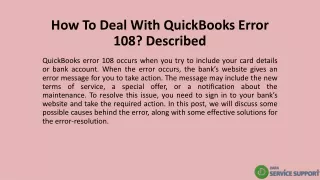 how to deal with quickbooks error 108 described