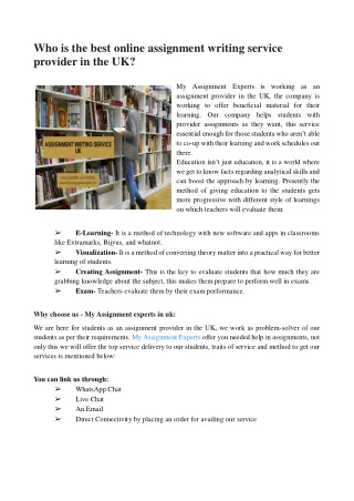 who is the best online assignment writing service