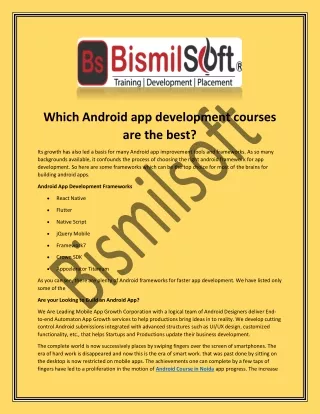 which android app development courses are the best