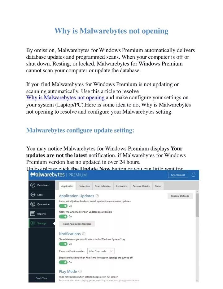 why is malwarebytes not opening by omission