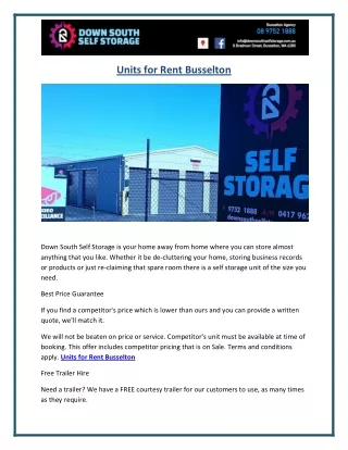 units for rent busselton