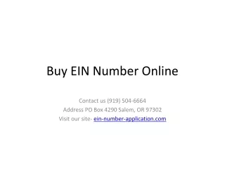 Buy EIN Number Online