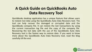a quick guide on quickbooks auto data recovery tool