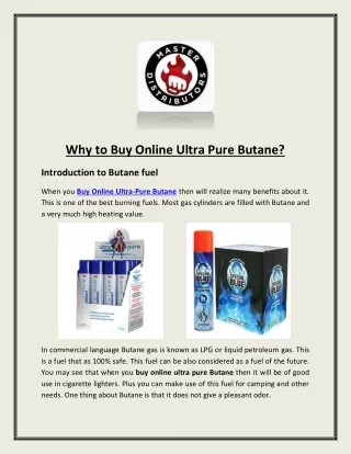 Buy Online Ultra-Pure Butane